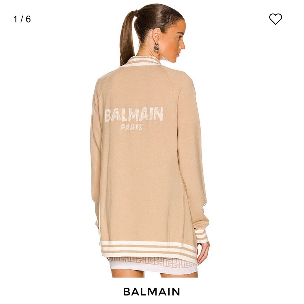 NWT Balmain Buttoned Cardigan - Sable & Naturel